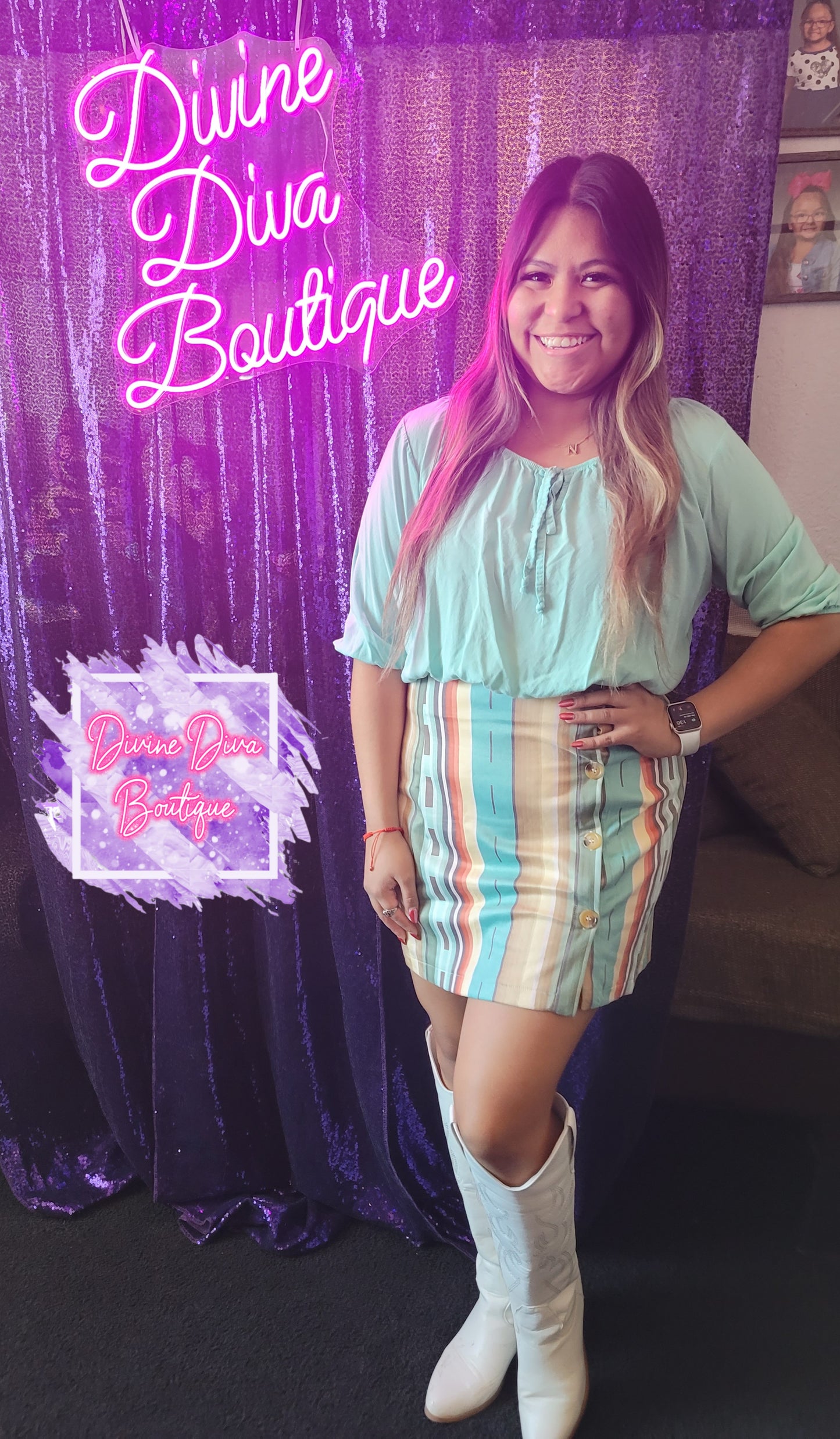 Serape Buttoned Skirt
