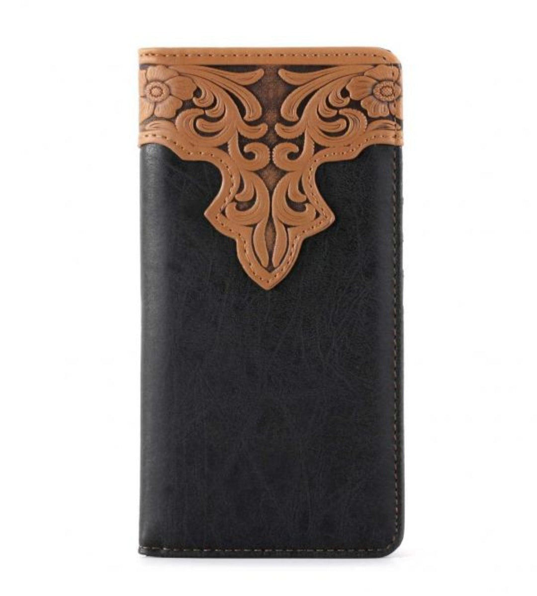 Montana West Embossed Vintage Floral Men's Bifold Long Wallet