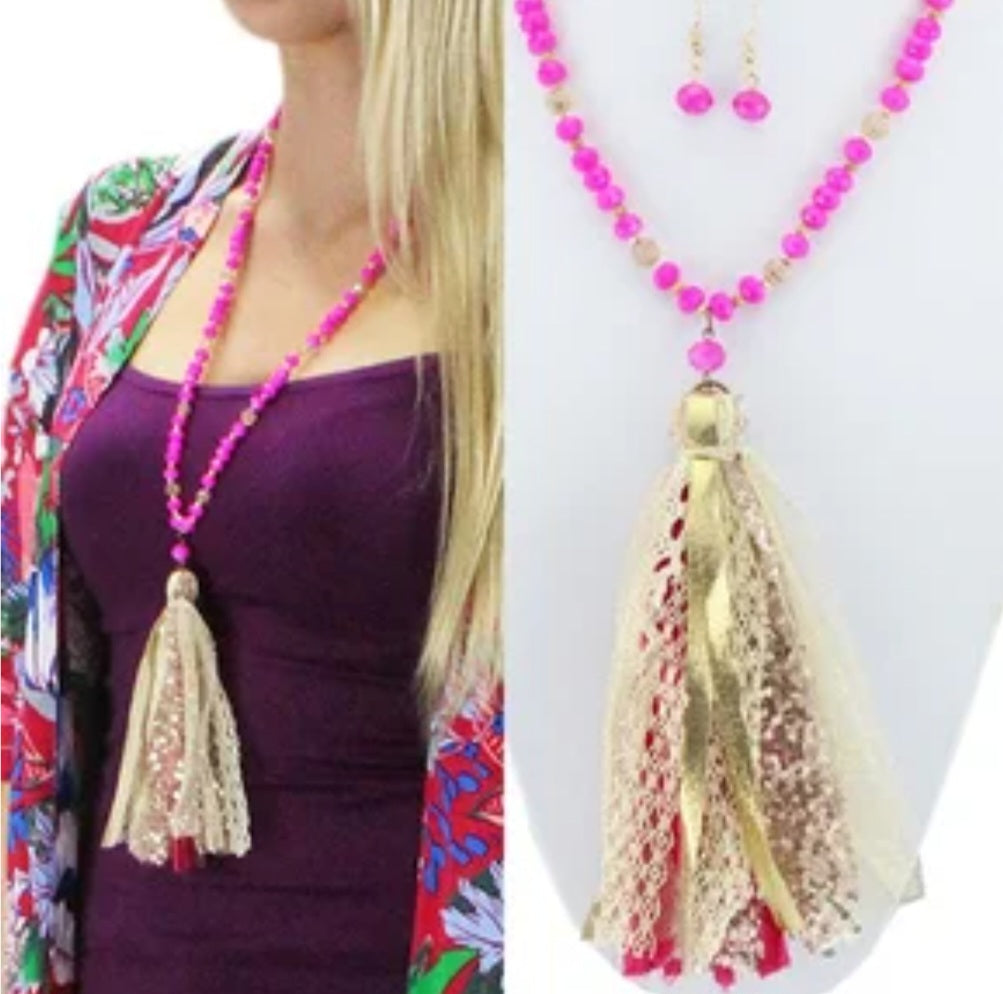 Beaded Long Necklace