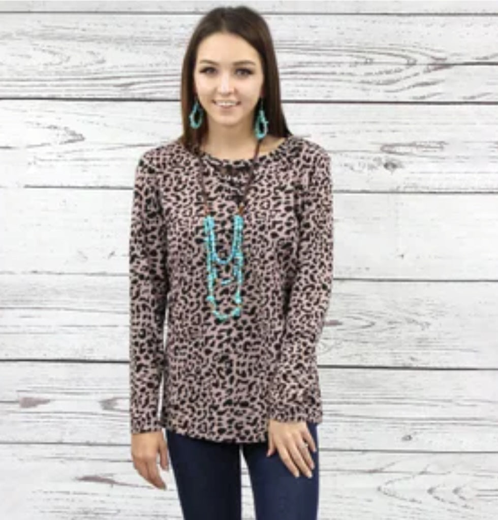 Leopard Lace Top