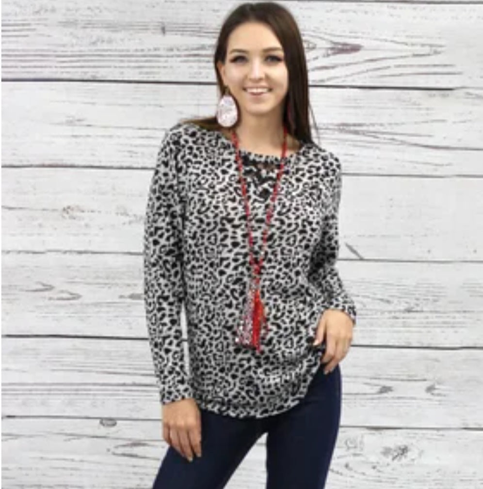 Leopard Lace Top