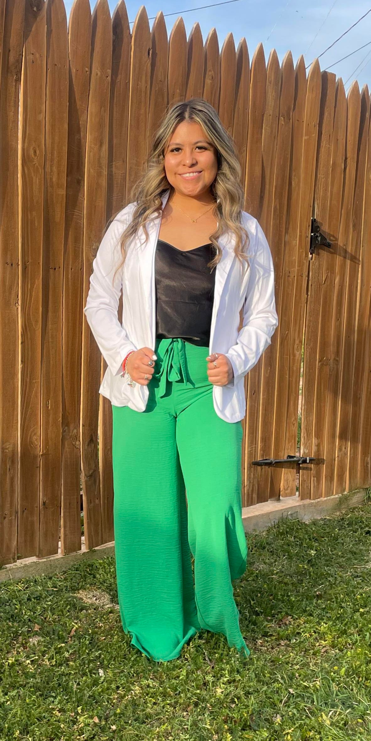 Green Wide Leg Pants