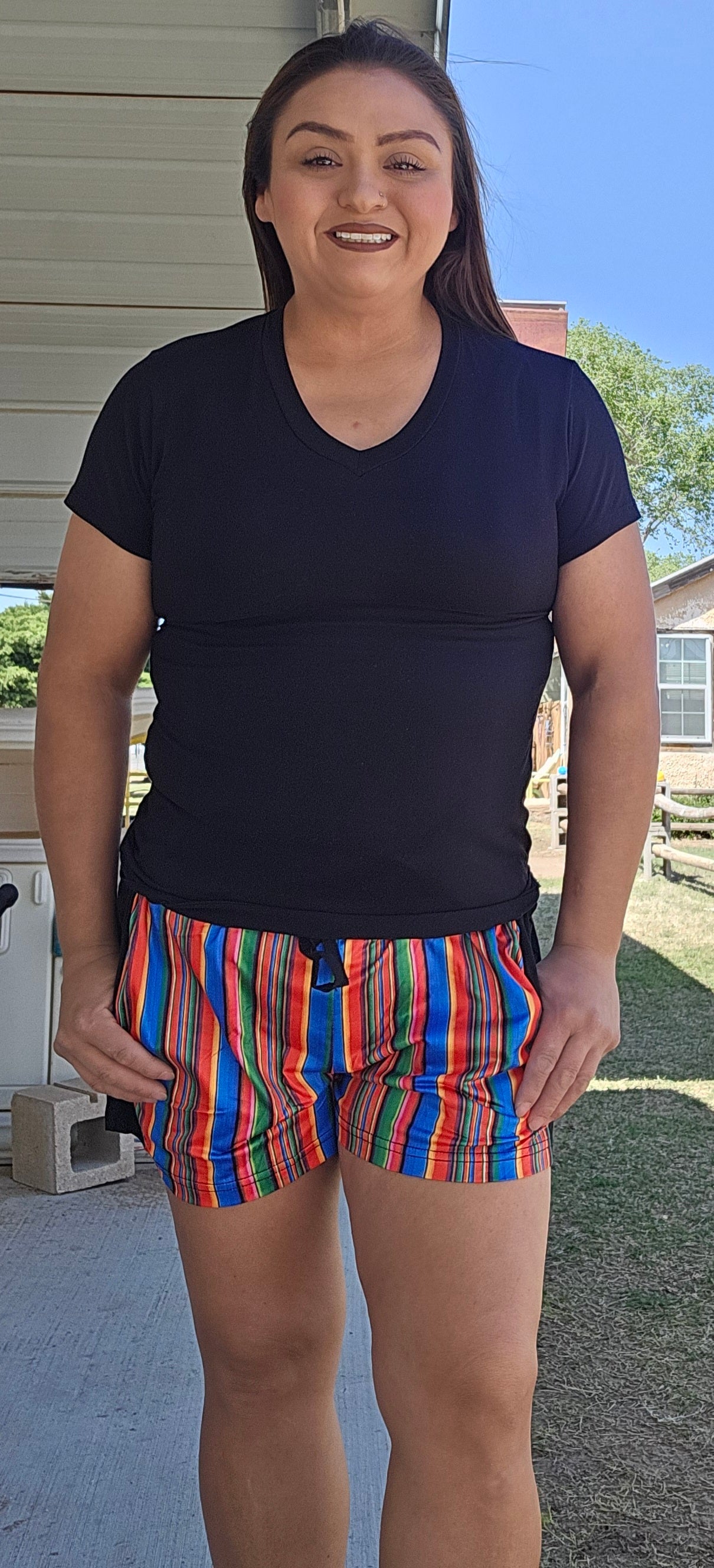 Serape Print Shorts