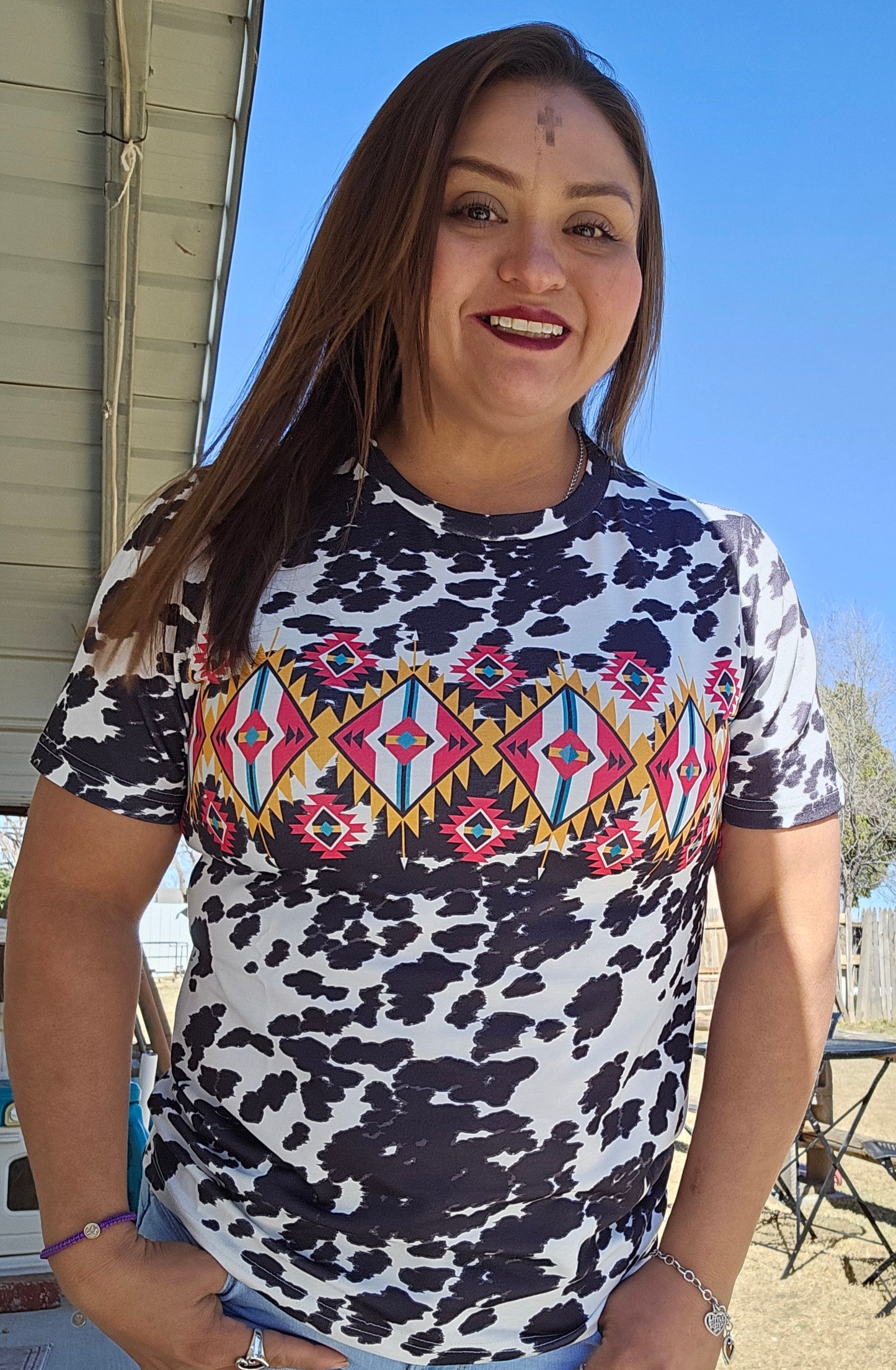 Cow Aztec Top