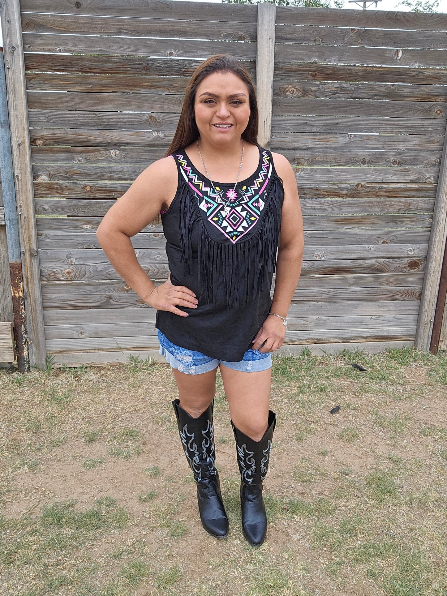 Aztec Fringe Top