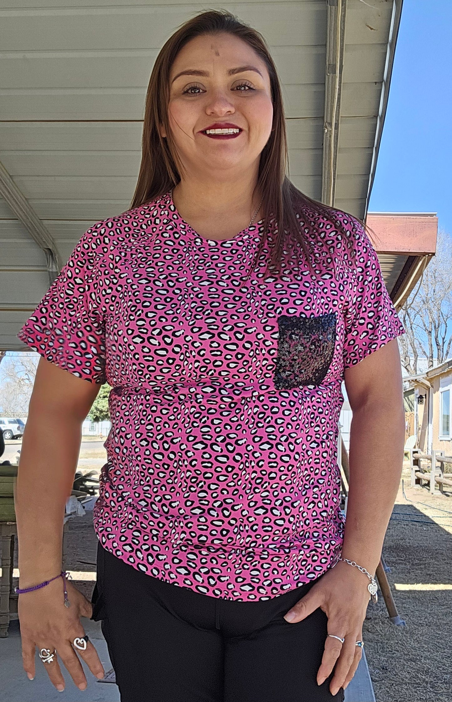 Pink Leopard Top