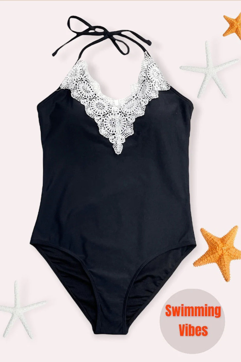Black Lace Swimsuit