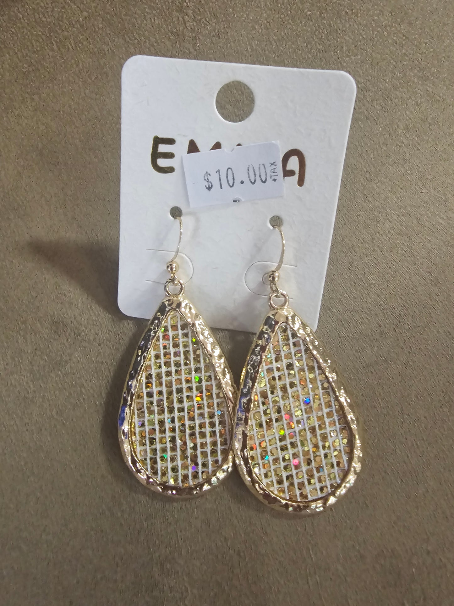 Glitter Teardrop Earrings