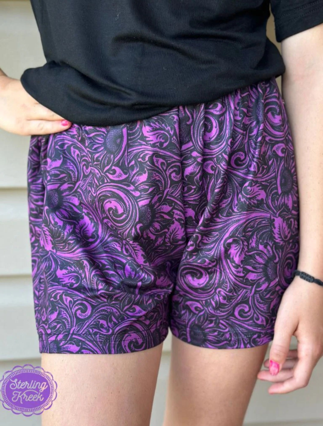 Kids Sheridan Purple Shorts