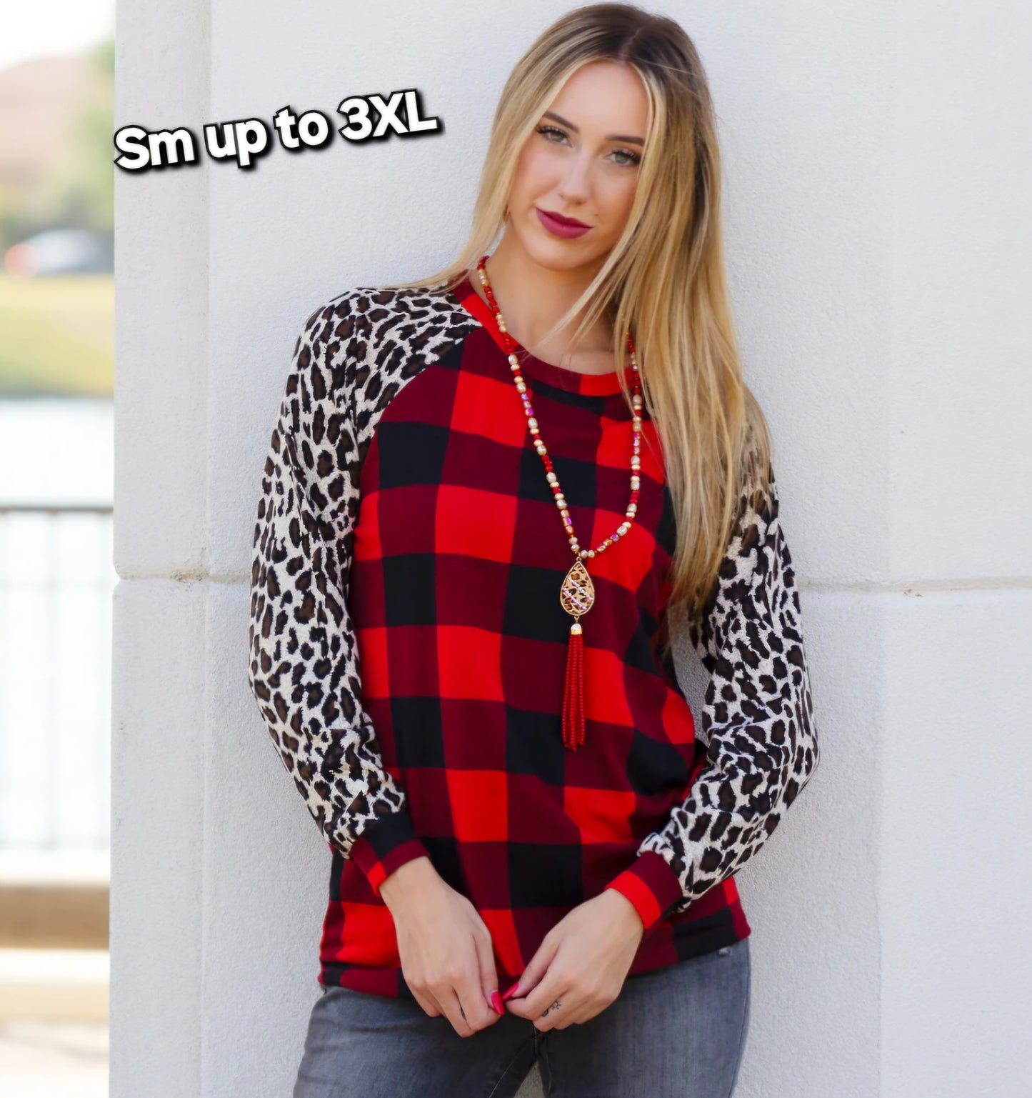 Buffalo Plaid Leopard Top