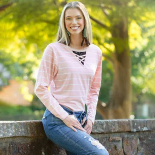 Stripe Lace Top