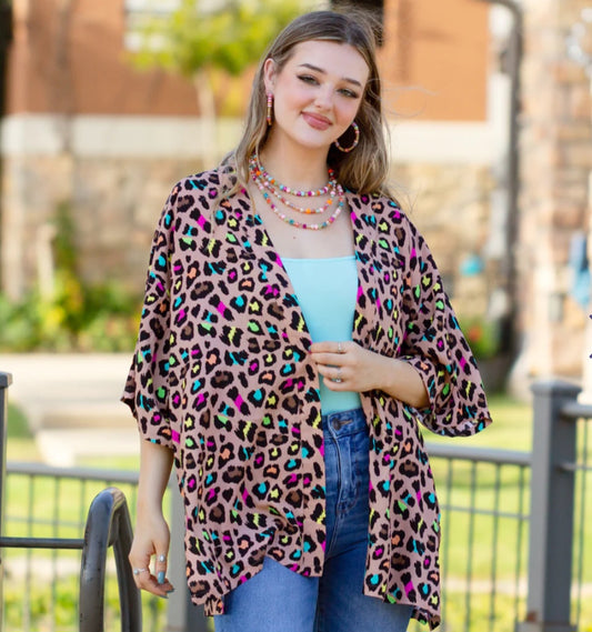 Colorful Leopard Cardigan