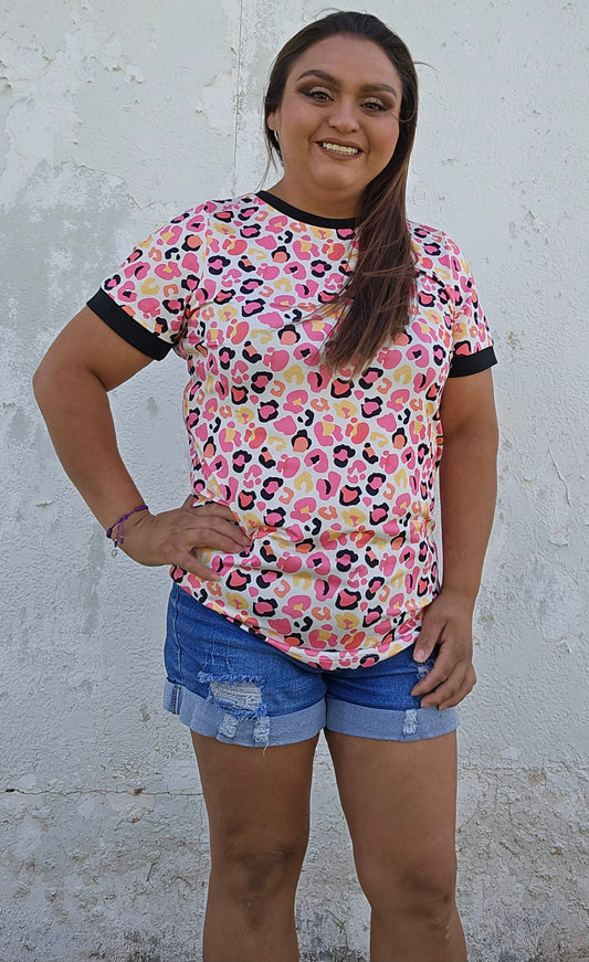 Pink Leopard Top